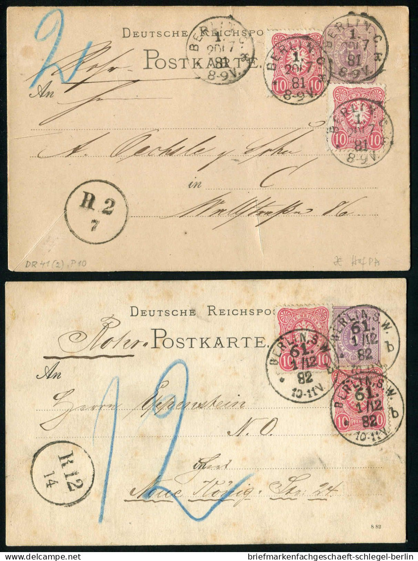 Berlin, 1881, P 10 + 41(2) / P 12/01 + 41(2), Brief - Other & Unclassified