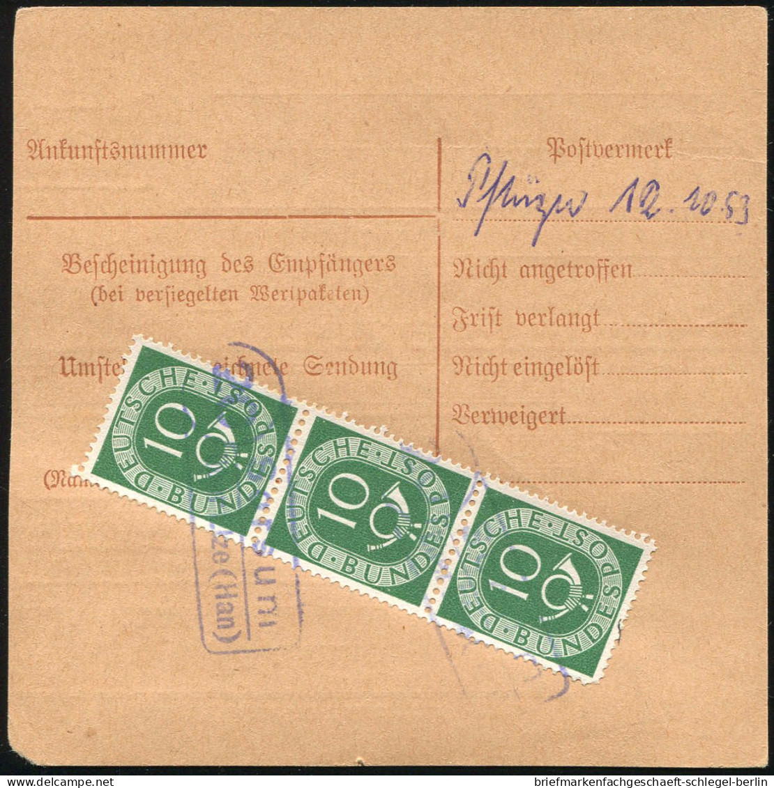 Bundesrepublik Deutschland, 1953, 128(3) + FS, Brief - Sonstige & Ohne Zuordnung