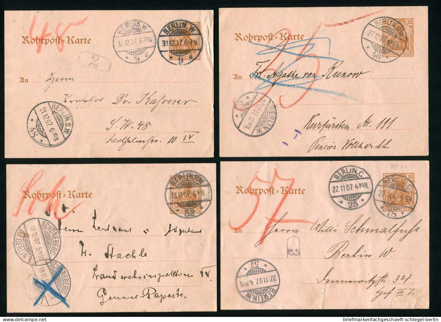 Berliner Postgeschichte, 1907, RP 13, Brief - Autres & Non Classés