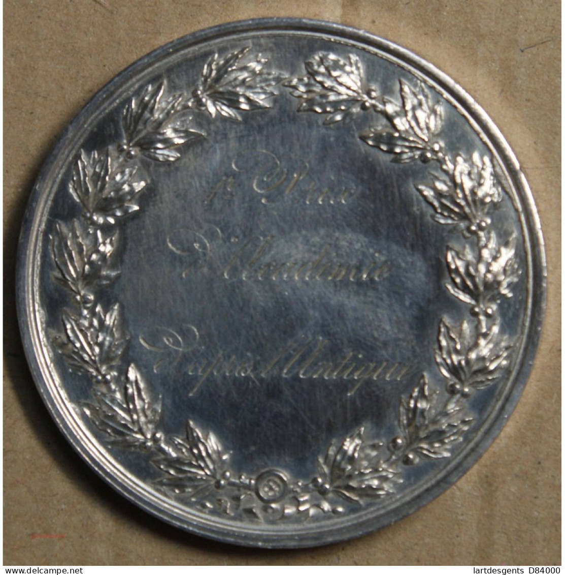 Médaille  Argent "1er Prix D'Académie D'après L'Antique" 1864, Attribué à Pétua (18), Lartdesgents.fr - Monarquía / Nobleza