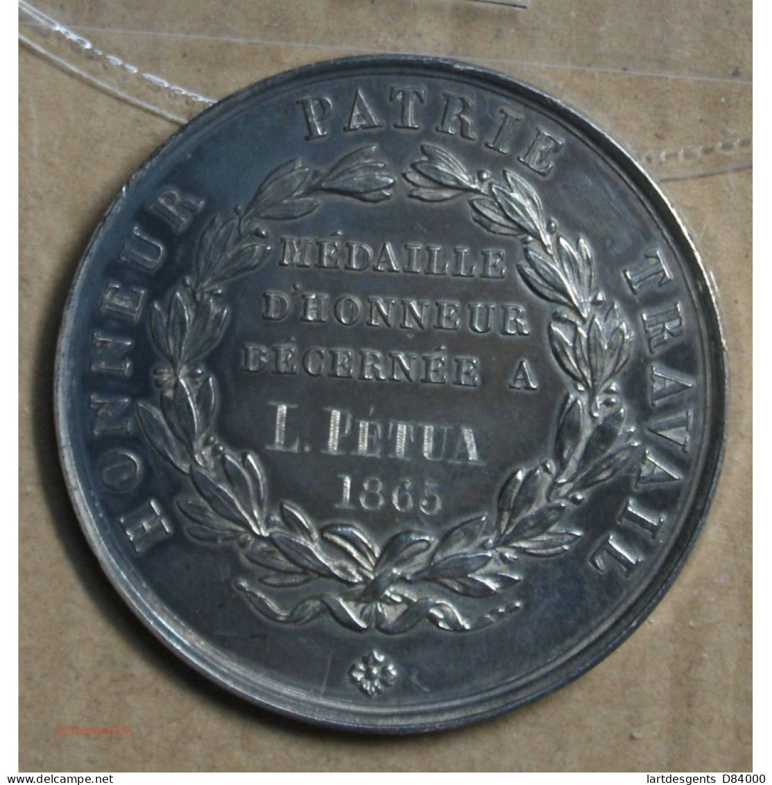 Médaille Argent "Arts Professionnels Besançon" 1865 Attribué à Pétua (23), Lartdesgents.fr - Monarchia / Nobiltà