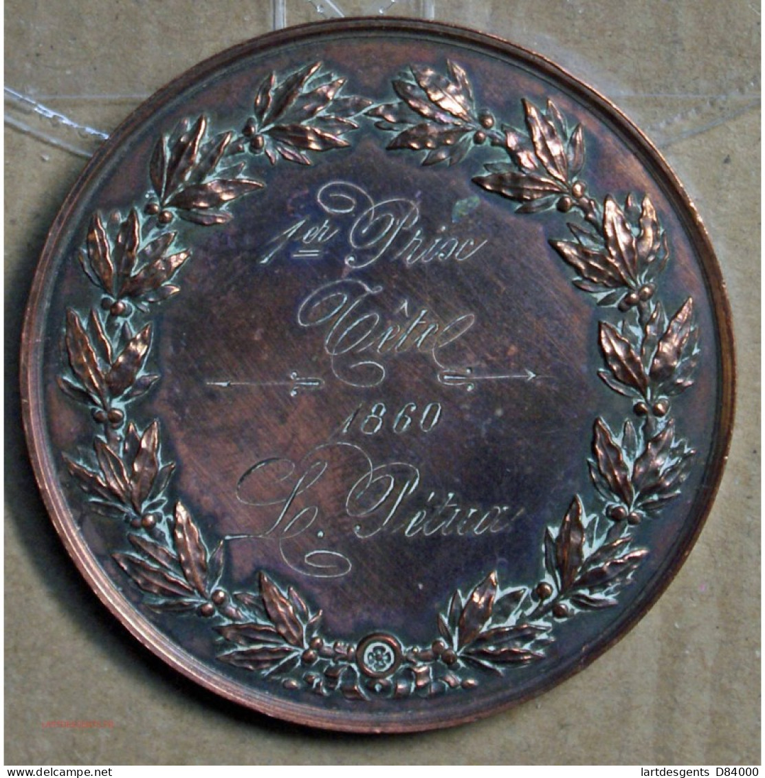 Médaille "1er Prix Cête" 1860, Attribué à Pétua (25), Lartdesgents.fr - Monarchia / Nobiltà