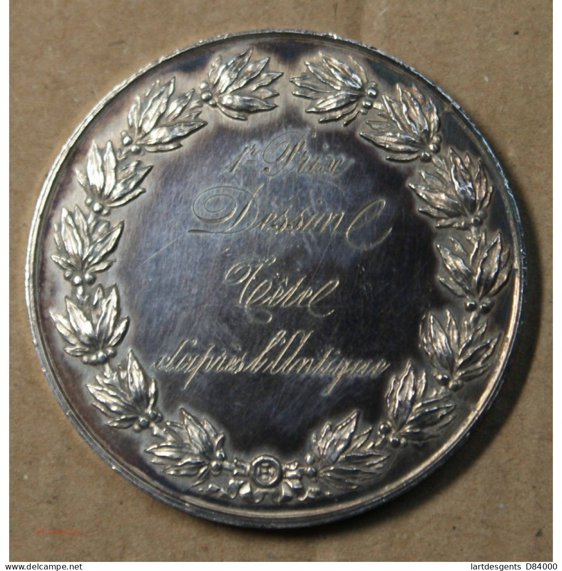 Médaille Argent  "1er Prix Dessin Cête D'après L'Antique"1863, Attribué à Pétua (33), Lartdesgents.fr - Adel