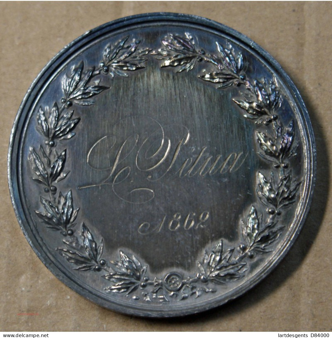 Médaille Argent "1er Prix D'Académie Dessinée" 1862, Attribué à Pétua (36), Lartdesgents.fr - Royaux / De Noblesse