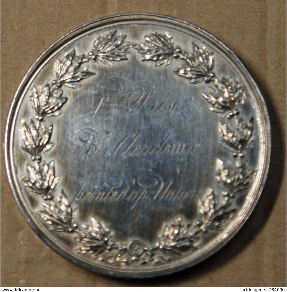 Médaille Argent "1er Prix D'Académie Peinte D'après Nature" 1866, Attribué à Pétua (37), Lartdesgents.fr - Royaux / De Noblesse