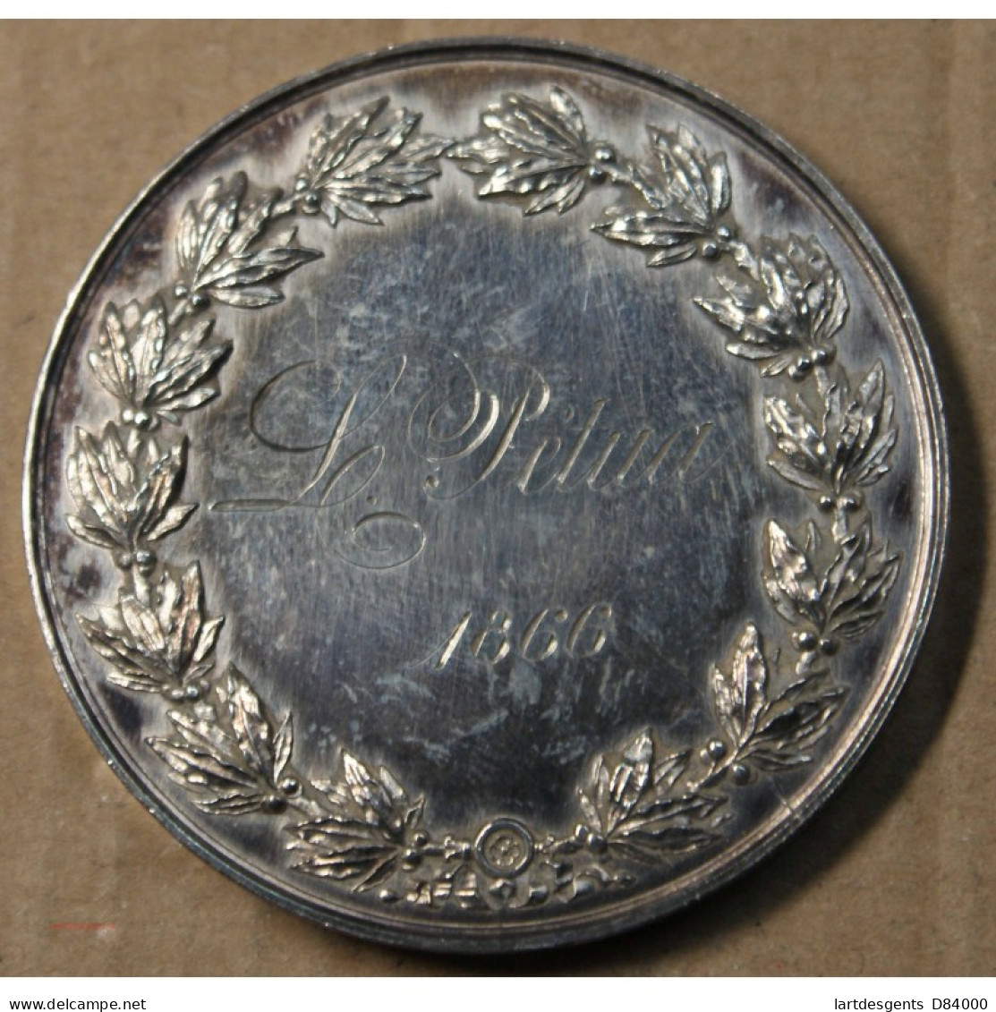 Médaille Argent "1er Prix D'Académie Peinte D'après Nature" 1866, Attribué à Pétua (37), Lartdesgents.fr - Royaux / De Noblesse