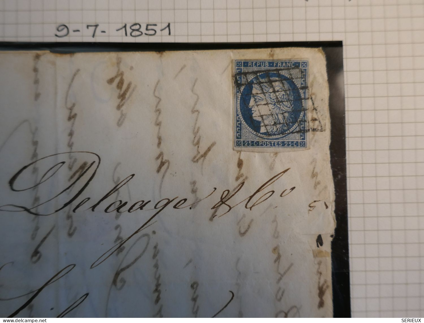 C FRANCE   BELLE  LETTRE RARE 1851  PETIT BUREAU ST MARTIN DE Ré A LIBOURNE +CERES N°4  + AFF. INTERESSANT+++ - 1849-1876: Période Classique