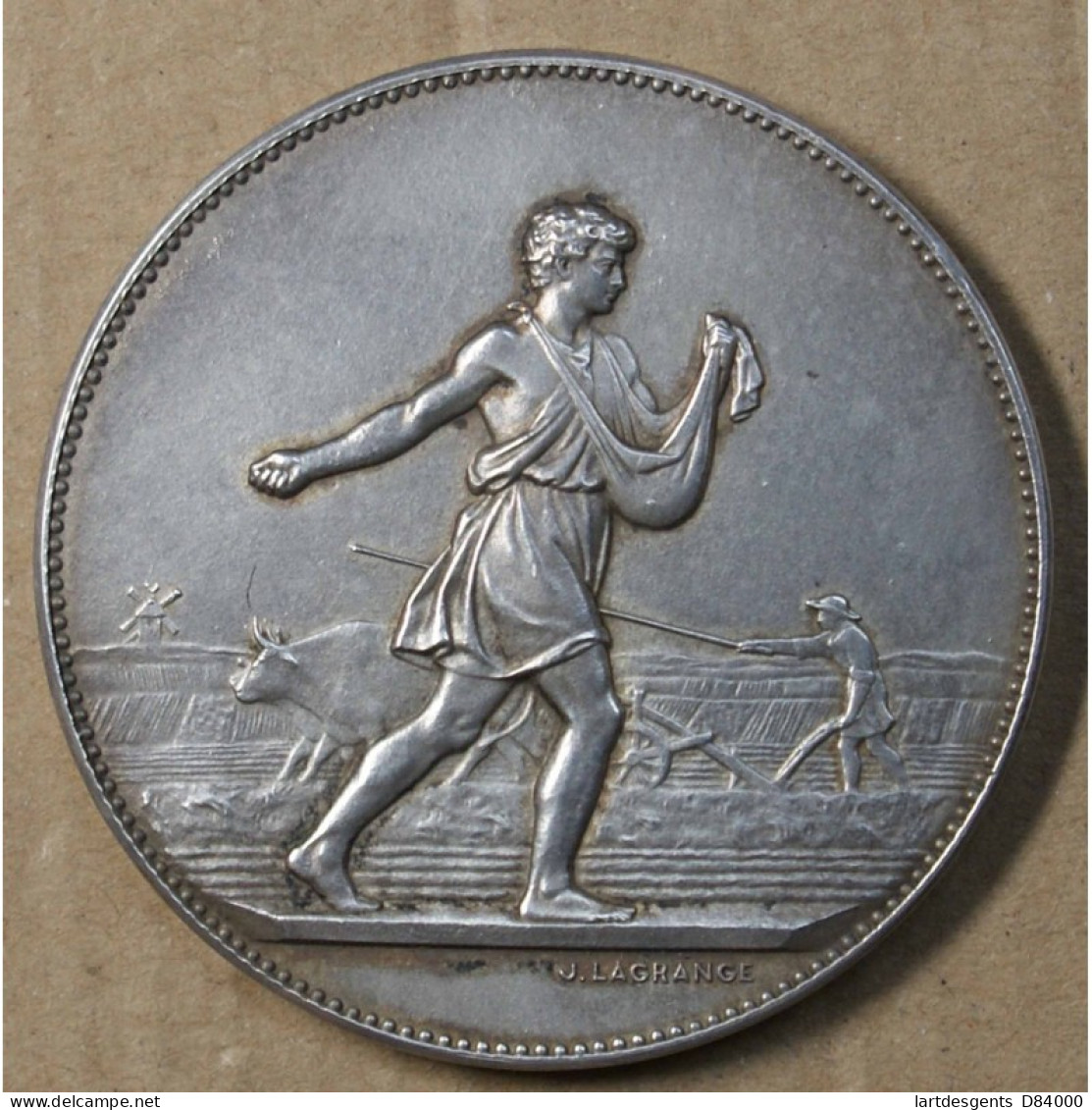 Médaille Argent Agriculture Nice Et Alpes-Maritimes Par J. Lagrange , Lartdesgents.fr - Royal / Of Nobility