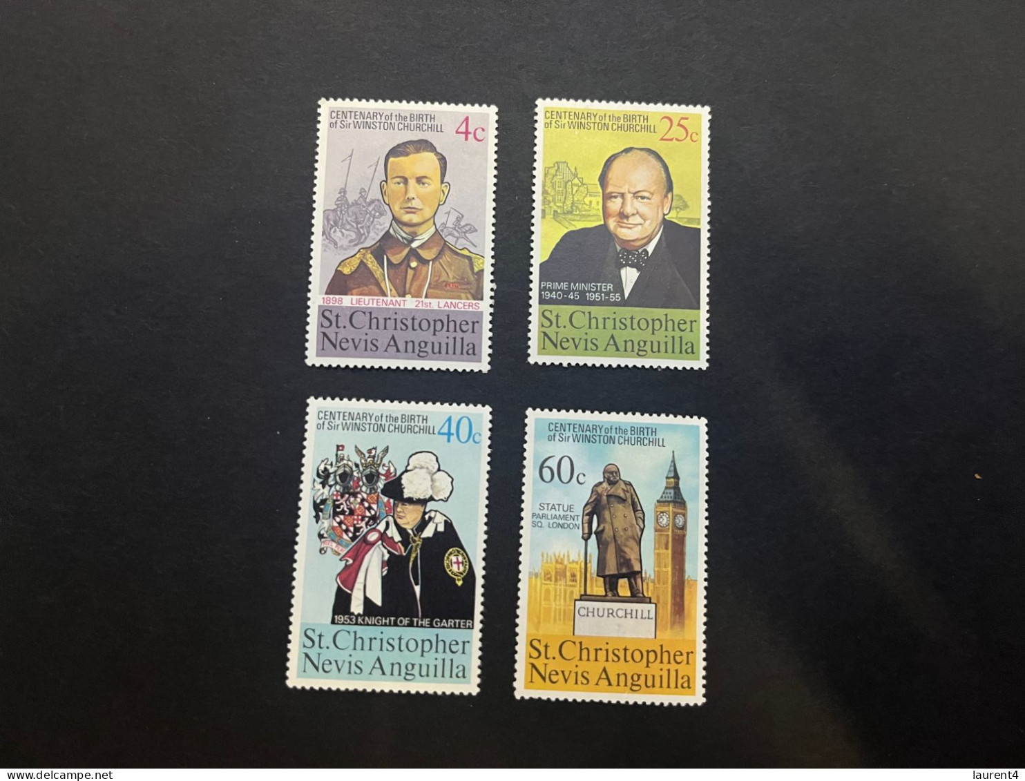 16-5-2024 (stamp) St Christopher & Nevis Angilla Islands  - Mint / Neuf - Sir Winston Churchill - Sir Winston Churchill
