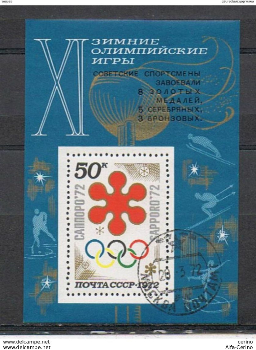 RUSSIA:  1972  B/FG. SAPPORO  -  50 K. EMBLEMA  US. -  YV/TELL. 73 - Blocks & Kleinbögen