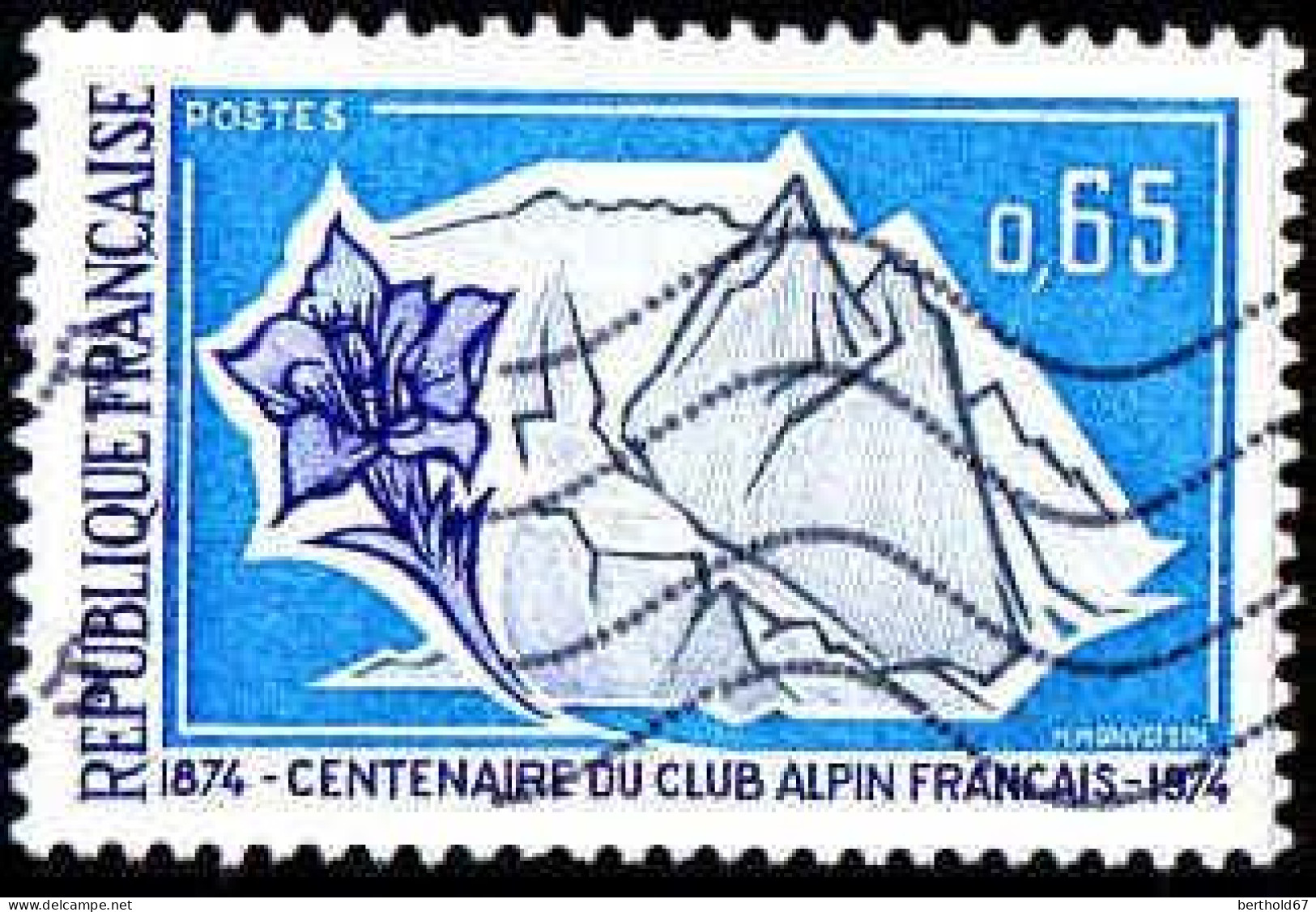 France Poste Obl Yv:1788 Mi:1868 Club Alpin Français Edelweiss (Lign.Ondulées) (Thème) - Sonstige & Ohne Zuordnung