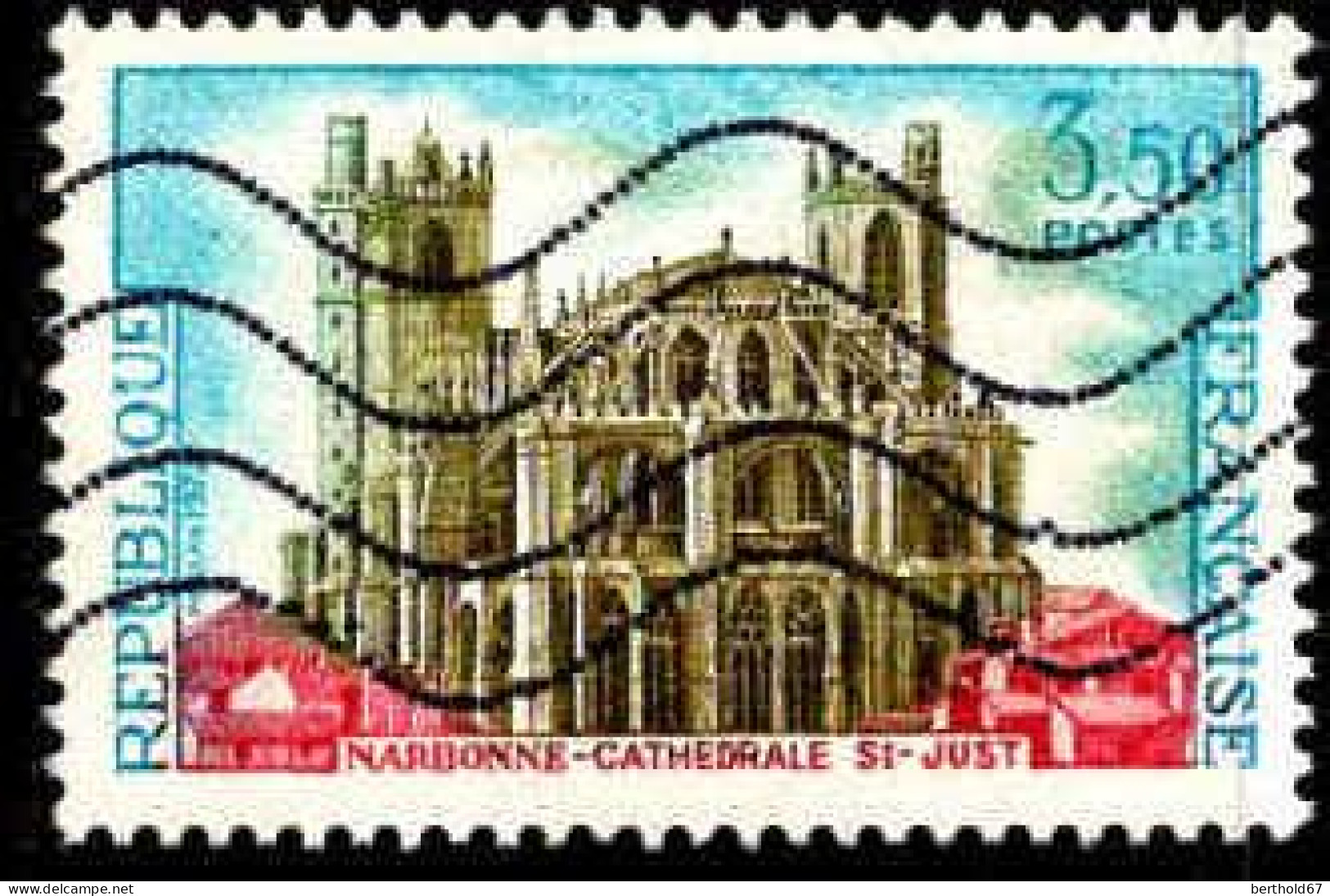 France Poste Obl Yv:1713 Mi:1786 Narbonne Cathedrale St-Just (Lign.Ondulées) (Thème) - Kerken En Kathedralen