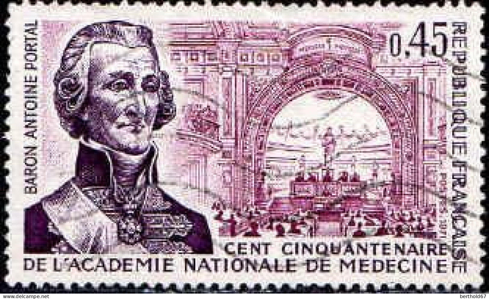 France Poste Obl Yv:1699 Mi:1776 Baron Antoine Portal (Lign.Ondulées) (Thème) - Medicine
