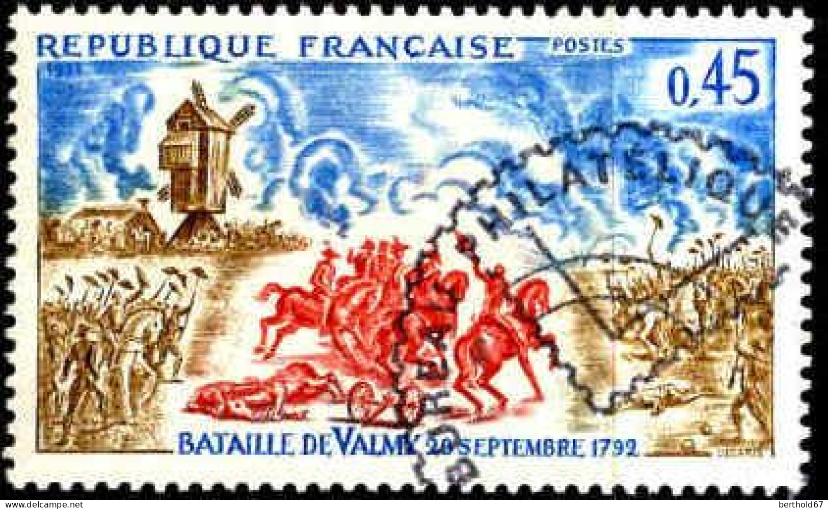 France Poste Obl Yv:1679 Mi:1767 Bataille De Valmy (TB Cachet Rond) (Thème) - Mühlen
