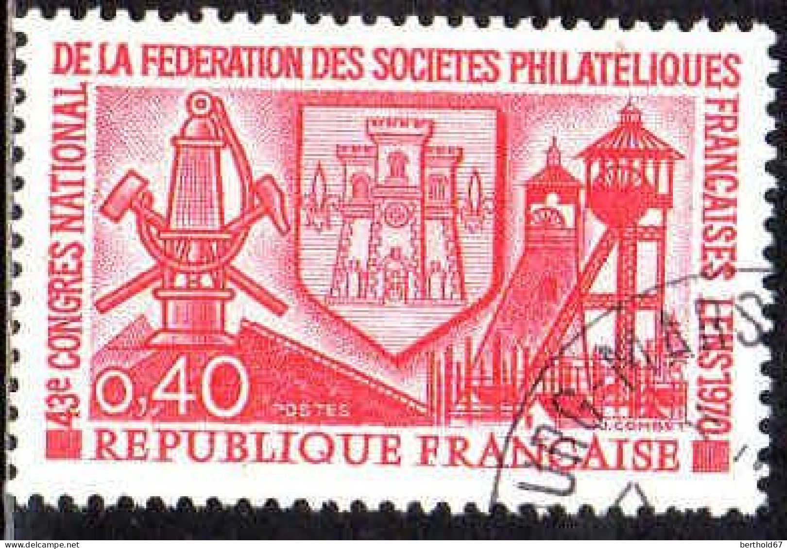 France Poste Obl Yv:1642 Mi:1714 43.Congrès Philatélique Lens (TB Cachet Rond) (Thème) - Briefmarkenausstellungen