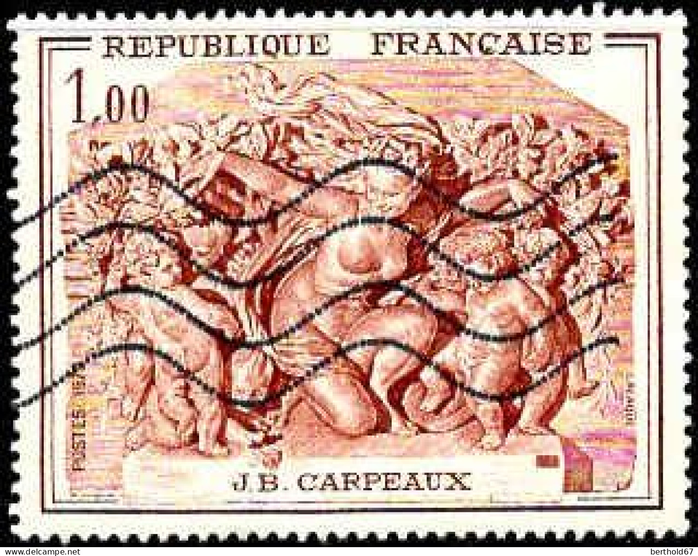 France Poste Obl Yv:1641 Mi:1721 Jean-Baptiste Carpeaux Le Triomphe De Flore (Lign.Ondulées) (Thème) - Beeldhouwkunst