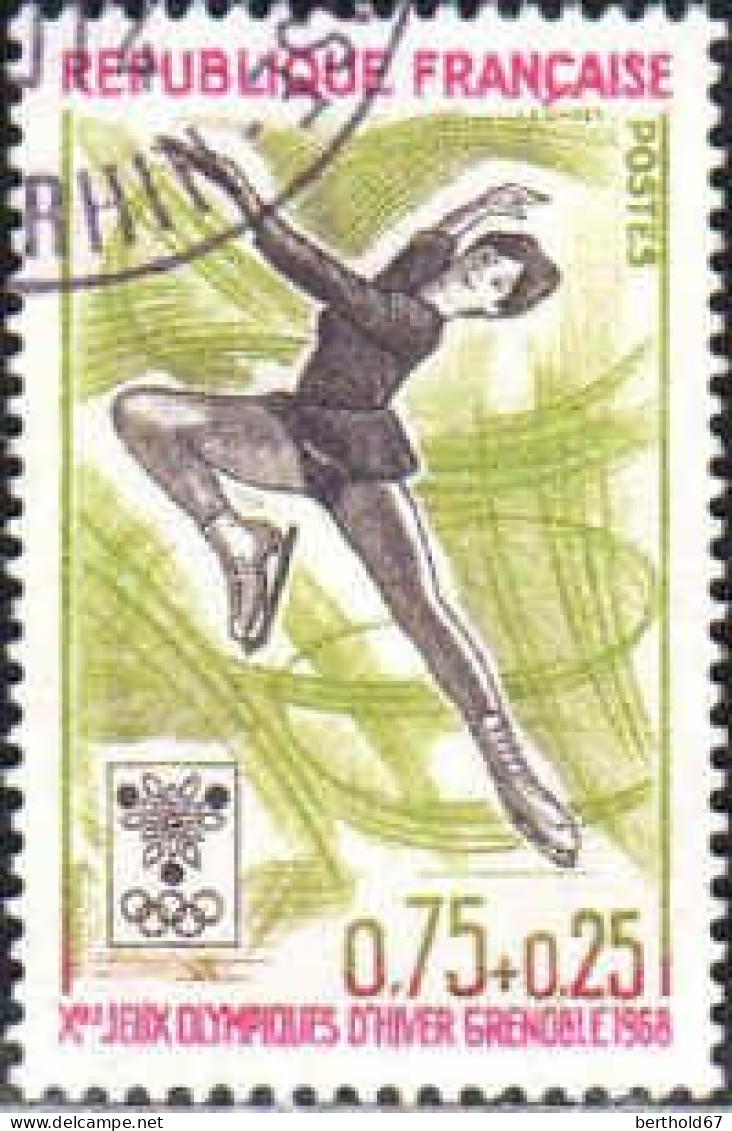 France Poste Obl Yv:1546 Mi:1613 JO Grenoble Patinage Artistique (Beau Cachet Rond) (Thème) - Figure Skating