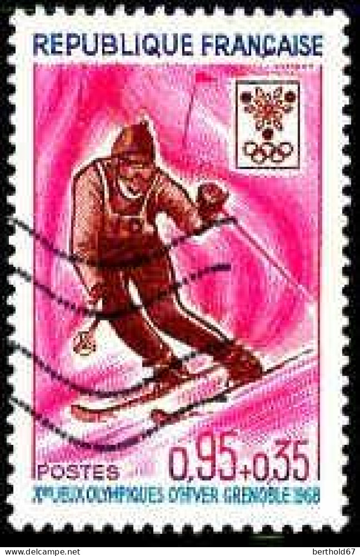 France Poste Obl Yv:1547 Mi:1614 JO Grenoble Slalom (Lign.Ondulées) (Thème) - Ski