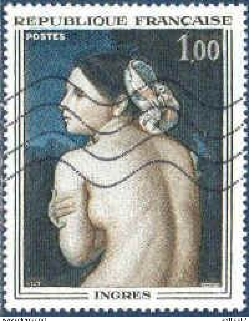France Poste Obl Yv:1530 Mi:1597 Jean-Auguste-Dominique Ingres La Baigneuse (Lign.Ondulées) (Thème) - Sonstige & Ohne Zuordnung