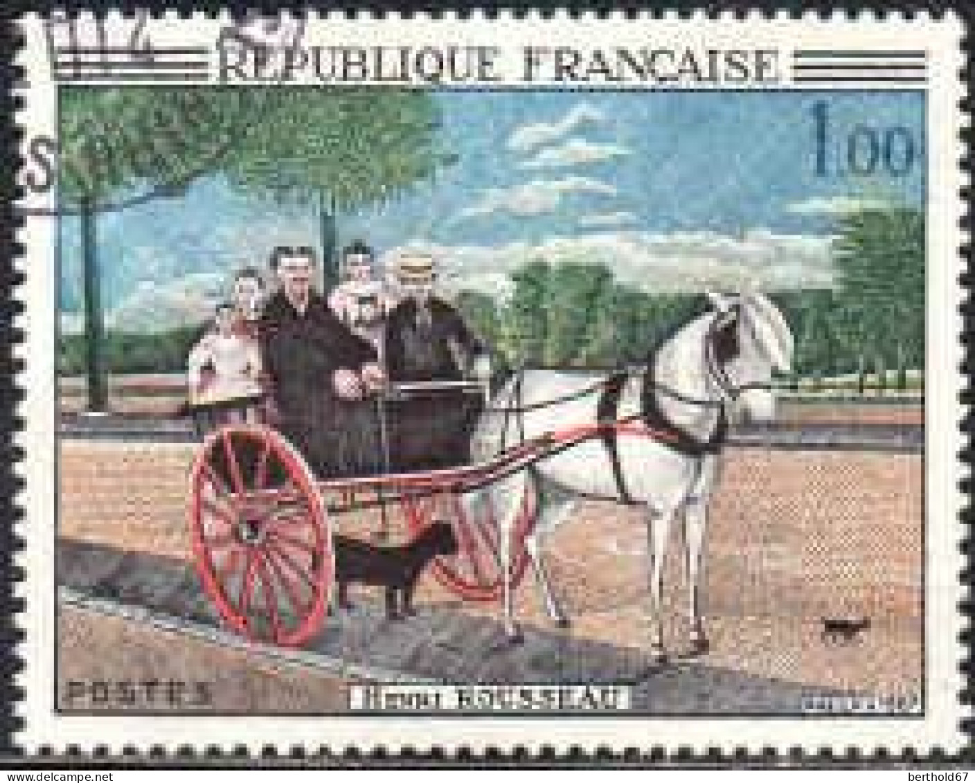 France Poste Obl Yv:1517 Mi:1575 Henri Rousseau La Carriole Du Père Junier (TB Cachet Rond) (Thème) - Autres & Non Classés