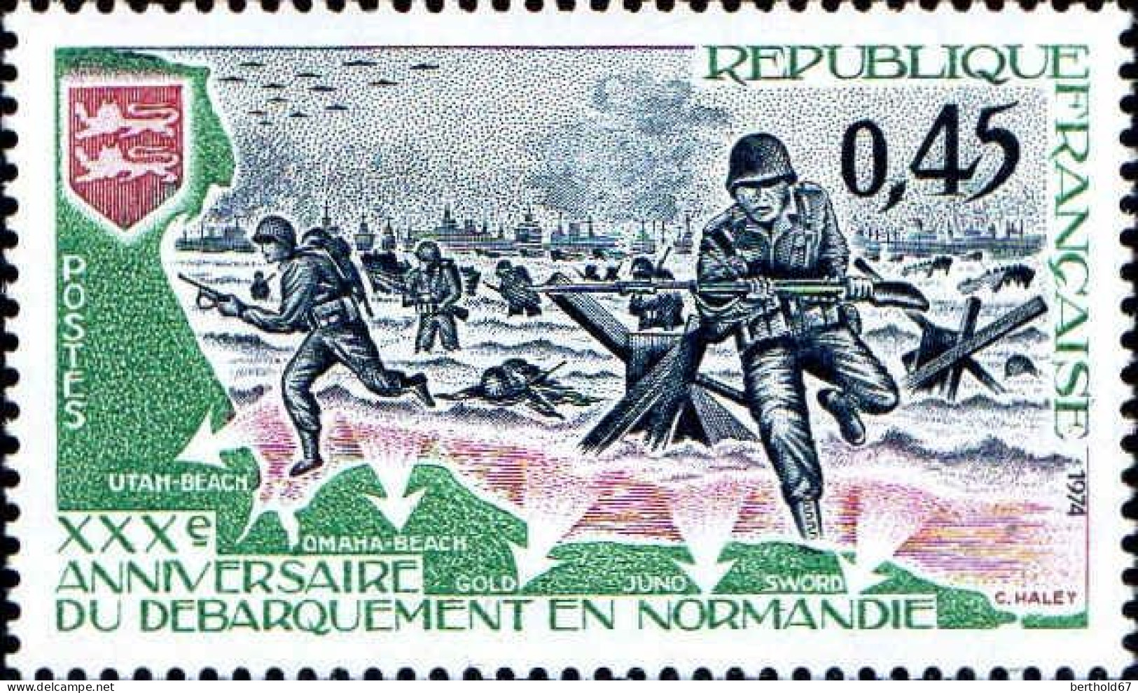 France Poste N** Yv:1799 Mi:1877 Débarquement En Normandie (Thème) - Militaria