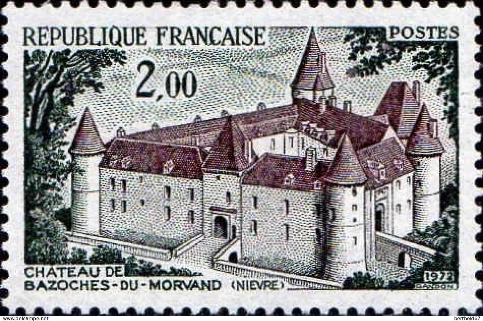 France Poste N** Yv:1726 Mi:1805 Château De Bazoches-du-Morvan (Thème) - Kastelen