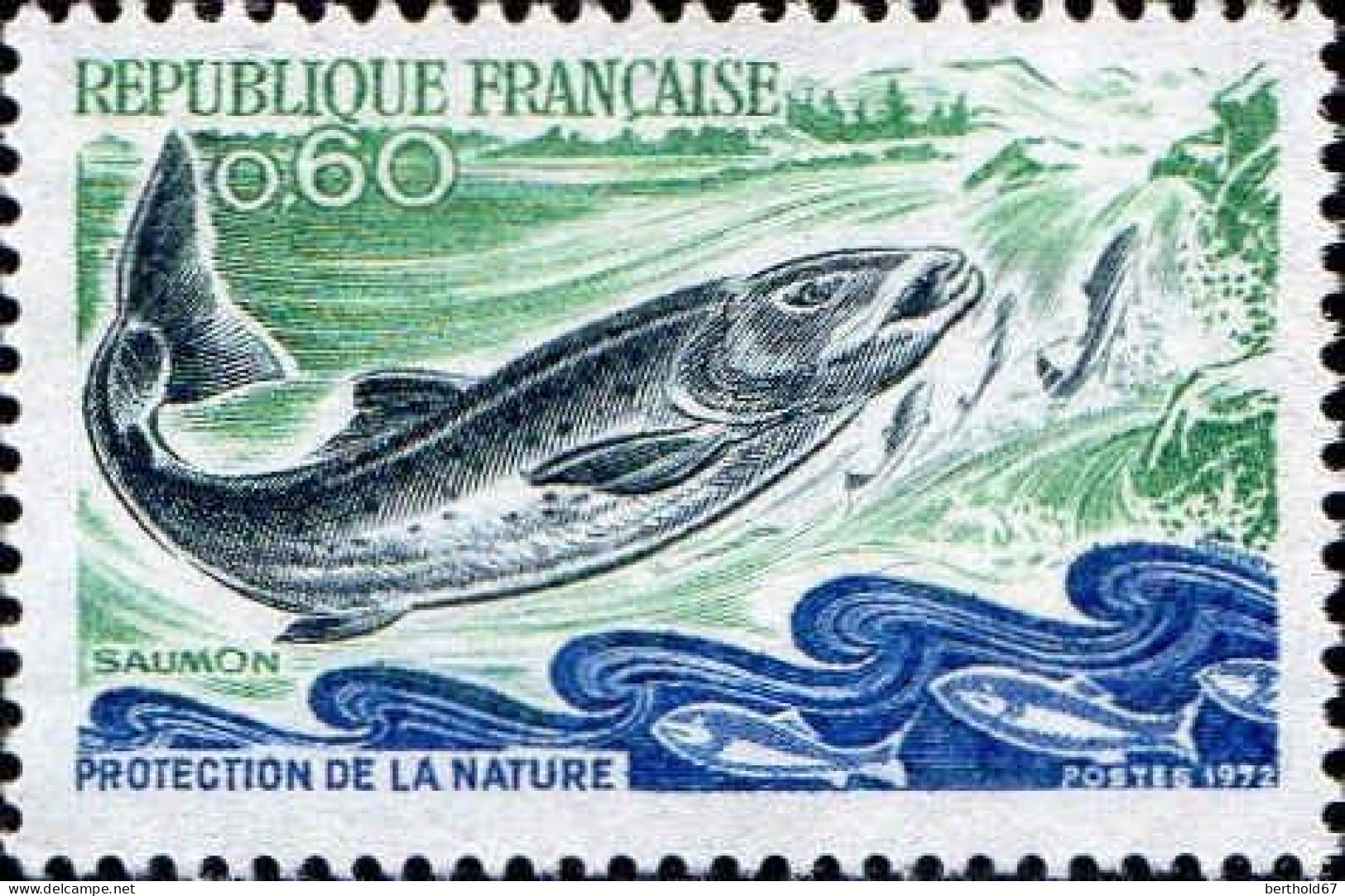 France Poste N** Yv:1693 Mi:1794 Saumon (Thème) - Poissons