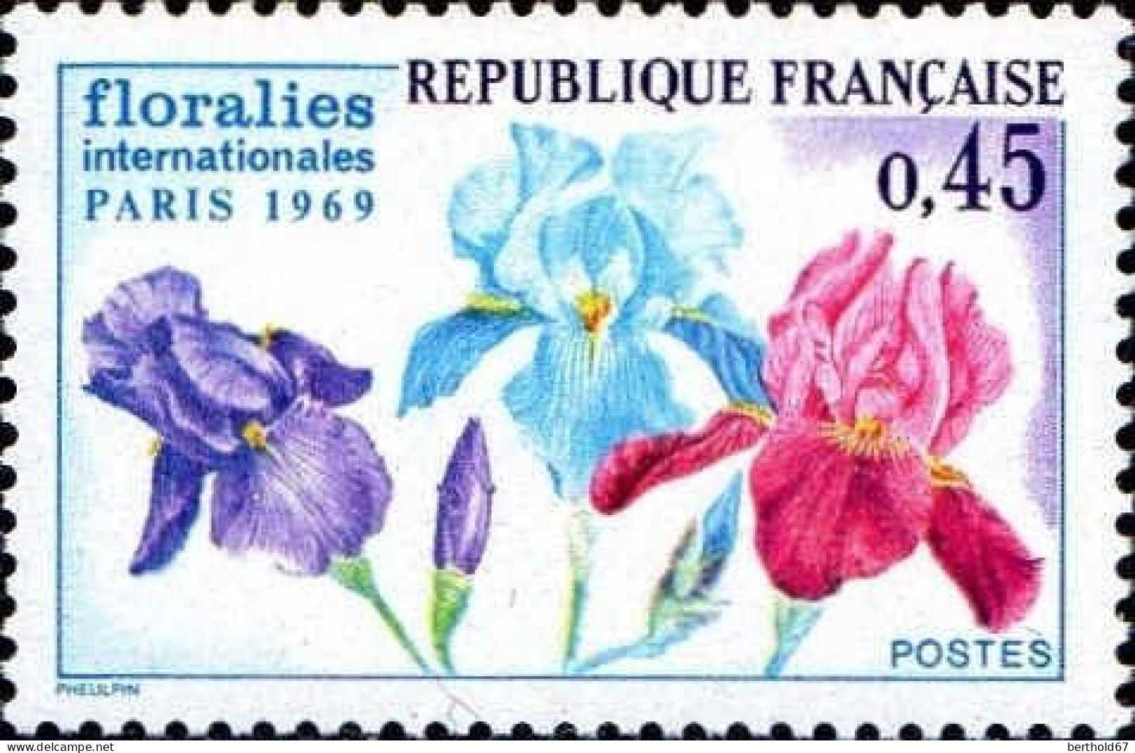 France Poste N** Yv:1597 Mi:1664 Floralies Internationales Paris Iris (Thème) - Other & Unclassified