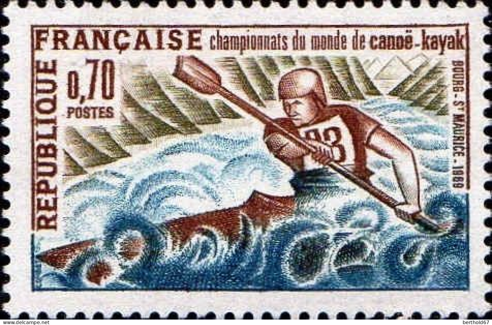 France Poste N** Yv:1609 Mi:1678 Championnat Du Monde De Canoë-kayak (Thème) - Canoë