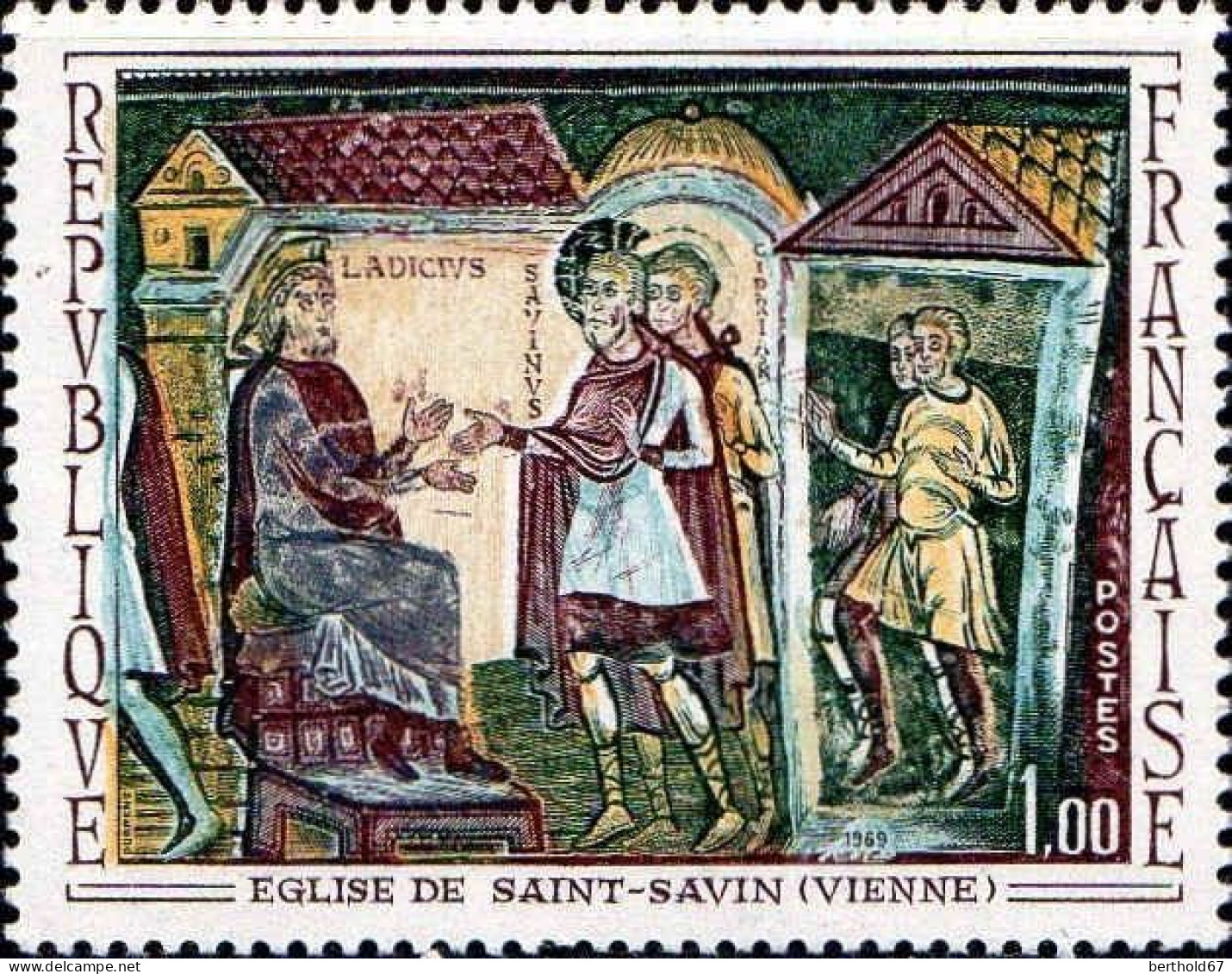 France Poste N** Yv:1588 Mi:1677 Eglise De St-Savin Fresques (Thème) - Sonstige & Ohne Zuordnung