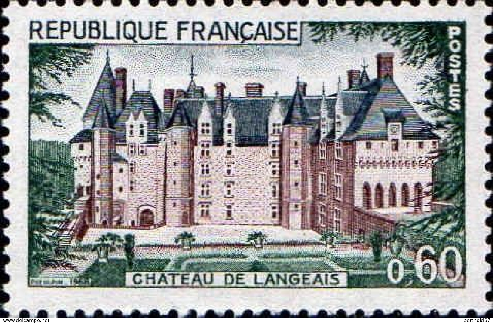 France Poste N** Yv:1559 Mi:1624 Chateau De Langeais (Thème) - Châteaux