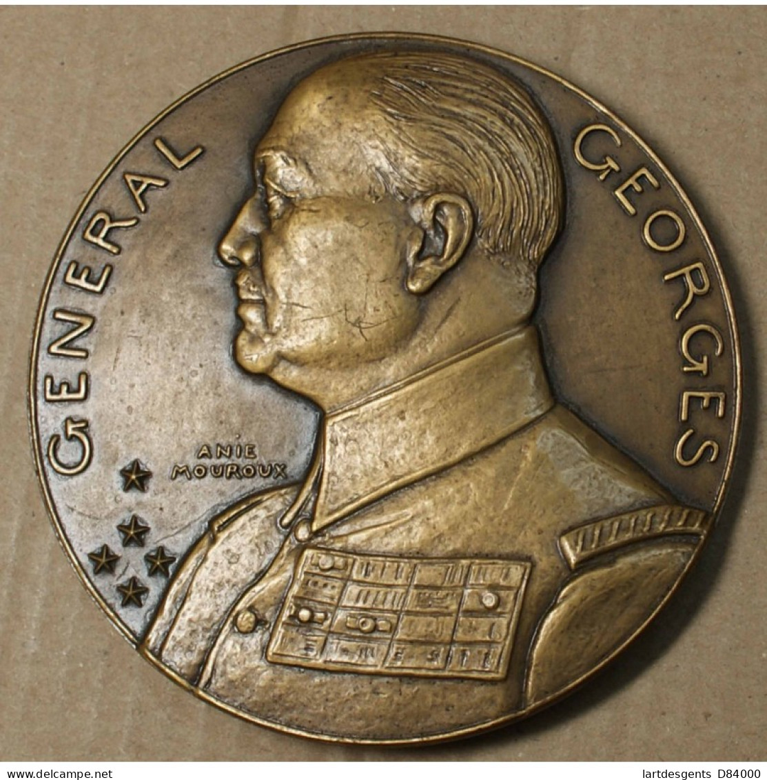 Médaille Afrique Du Nord, Le Général Georges Par Anie Mouroux, 1935 Paris, Lartdesgents.fr - Royal / Of Nobility