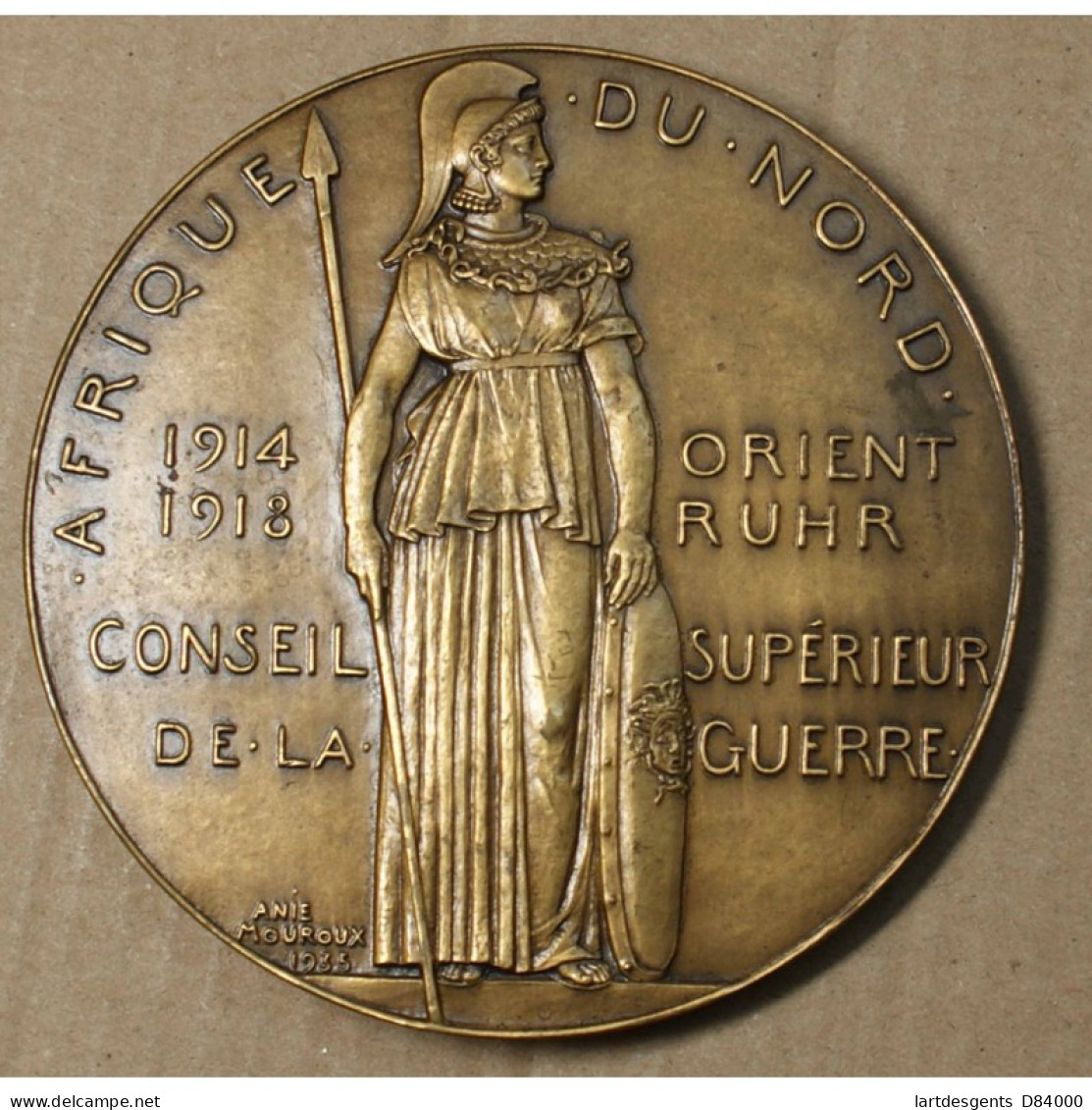 Médaille Afrique Du Nord, Le Général Georges Par Anie Mouroux, 1935 Paris, Lartdesgents.fr - Royaux / De Noblesse