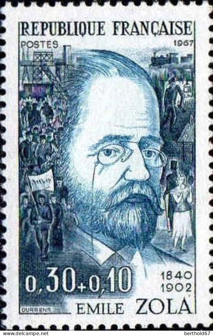 France Poste N** Yv:1511 Mi:1572 Emile Zola Ecrivain (Thème) - Schrijvers