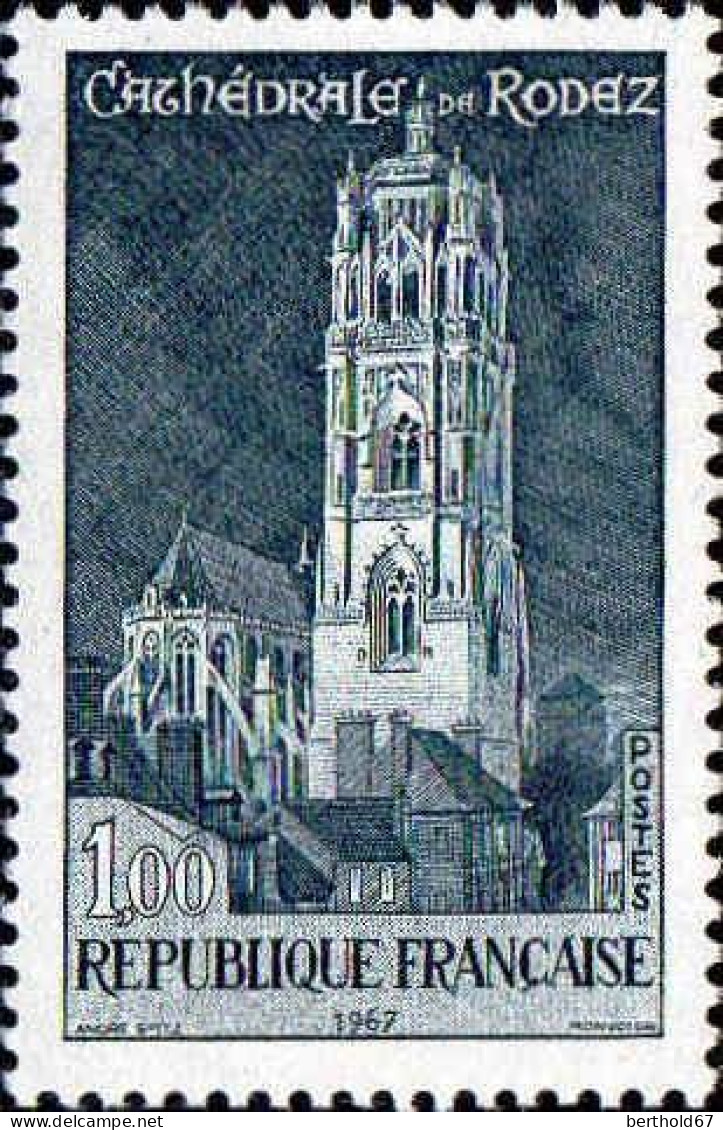 France Poste N** Yv:1504 Mi:1585 Cathédrale De Rodez (Thème) - Eglises Et Cathédrales