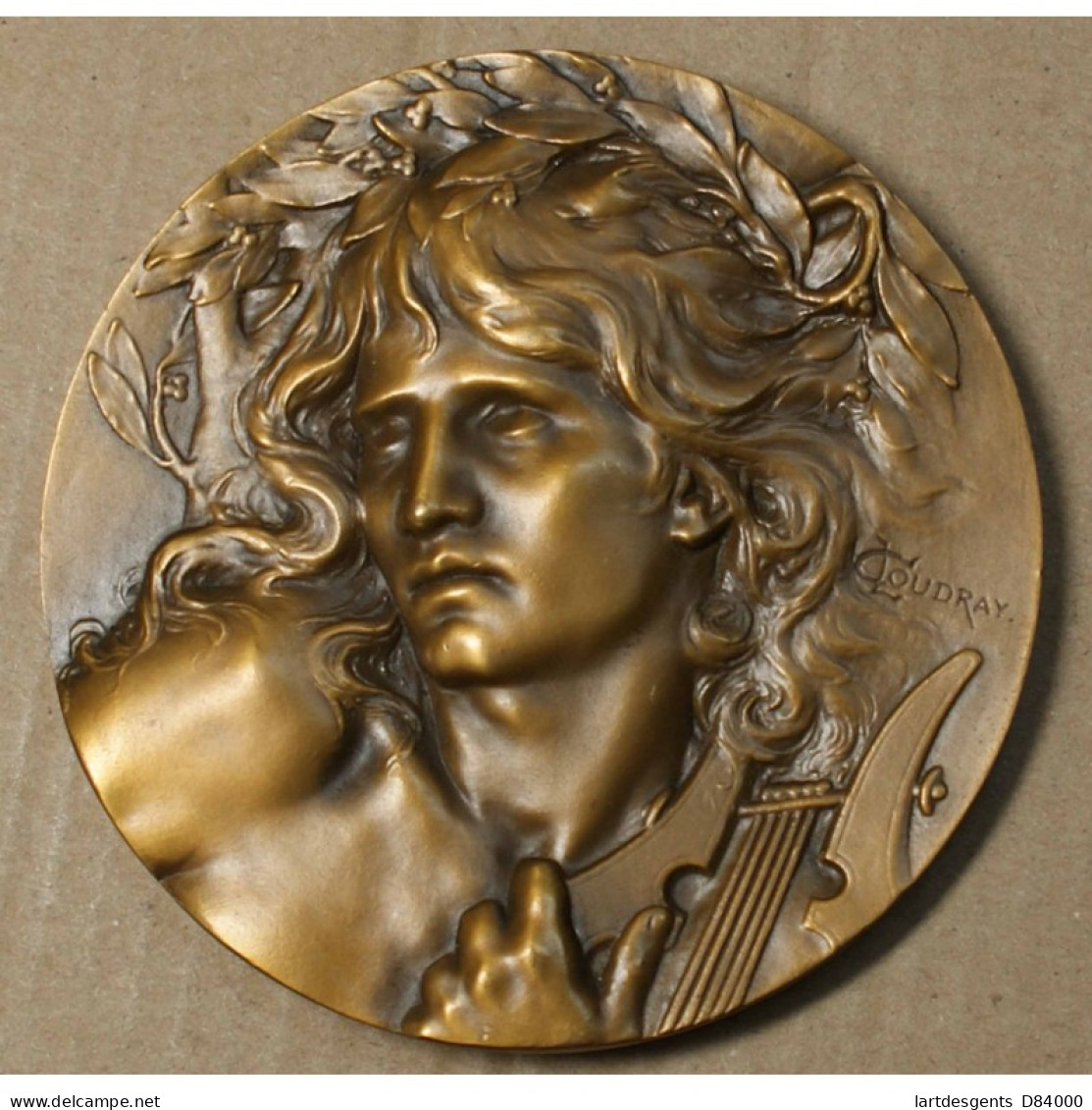 Grande Médaille En Bronze Orphée,rev. Ange, Musique Par C. Loudray, Lartdesgents.fr - Monarchia / Nobiltà