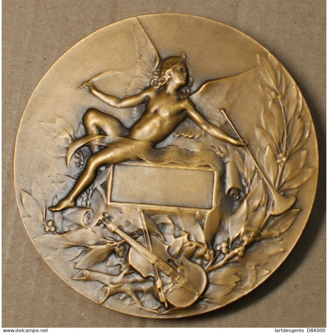 Grande Médaille En Bronze Orphée,rev. Ange, Musique Par C. Loudray, Lartdesgents.fr - Royaux / De Noblesse