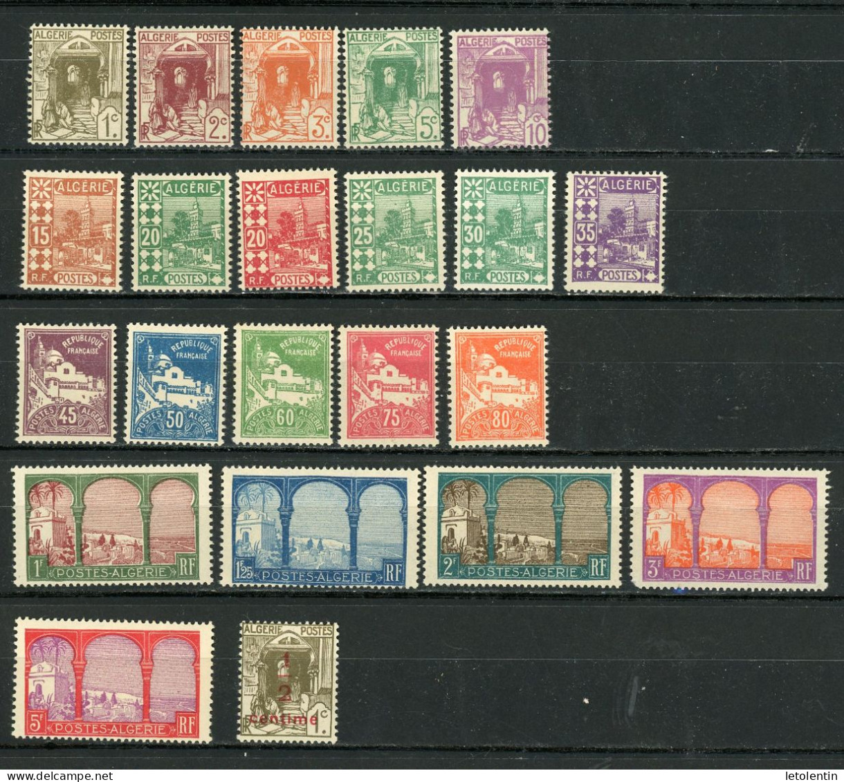 ALGERIE (RF) - VUES D'ALGER -   N° Yt 34/57 ** SAUF 45 ET 52 - Unused Stamps