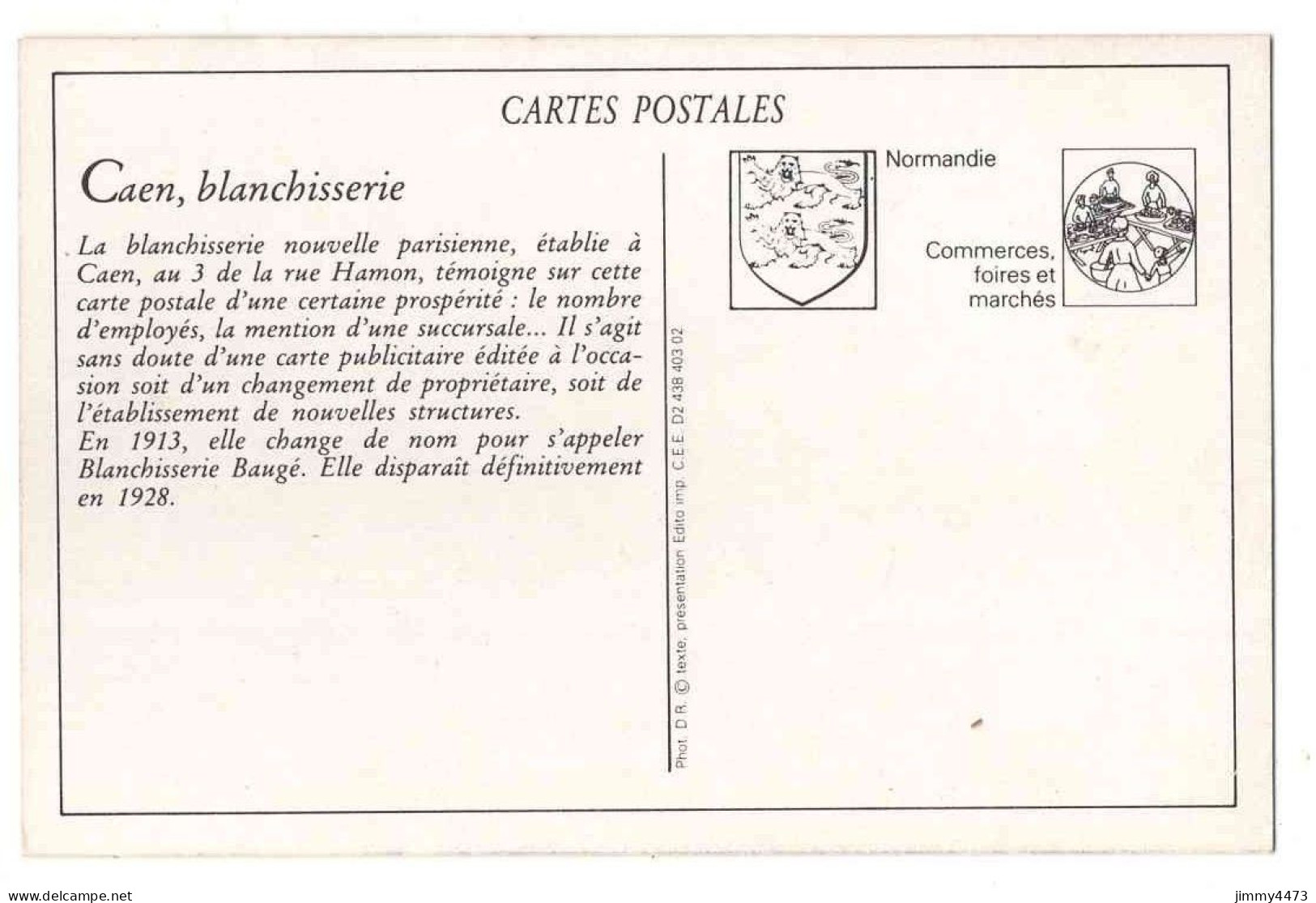 CPA (Repro) CAEN - BLANCHISSERIE NOUVELLE PARISIENNE ( Bien Animée ) - Texte Au Dos - Caen