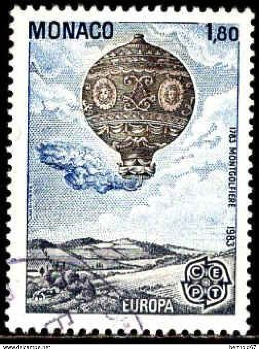 Monaco Poste Obl Yv:1365 Mi:1579 Europa Cept Montgolfière 1783 (Beau Cachet Rond) - Oblitérés