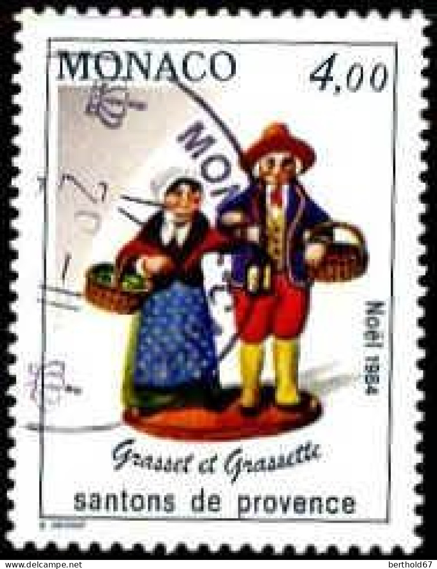 Monaco Poste Obl Yv:1445 Mi:1661 Santons De Provence Grasset & Grassette (TB Cachet Rond) - Used Stamps