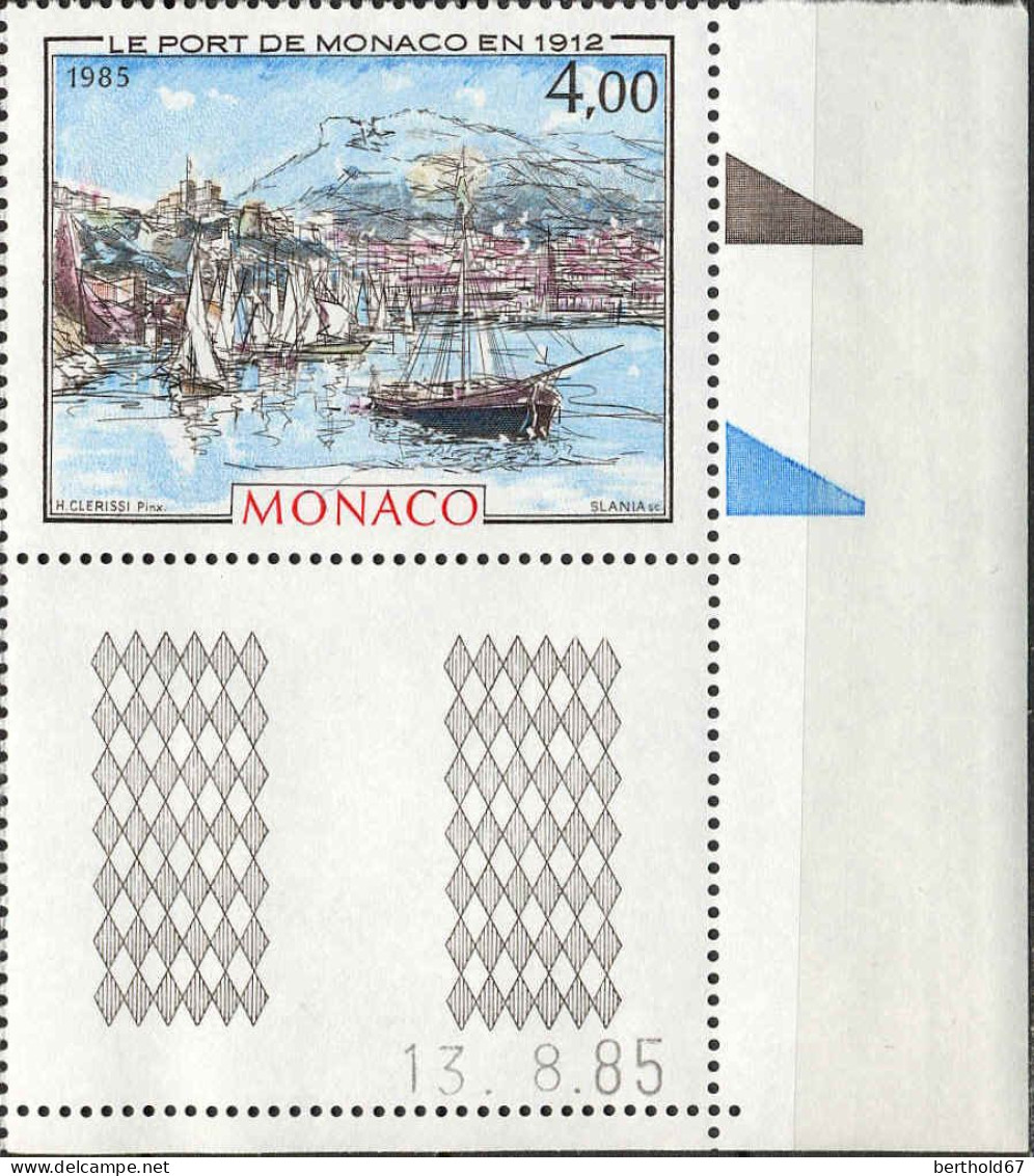 Monaco Poste N** Yv:1492 Mi:1713 Le Port De Monaco En 1912 Coin D.feuille Daté 13-8-85 - Neufs