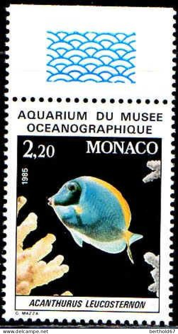 Monaco Poste N** Yv:1484 Mi:1705 Acanthurus Leucostern Bord De Feuille - Unused Stamps