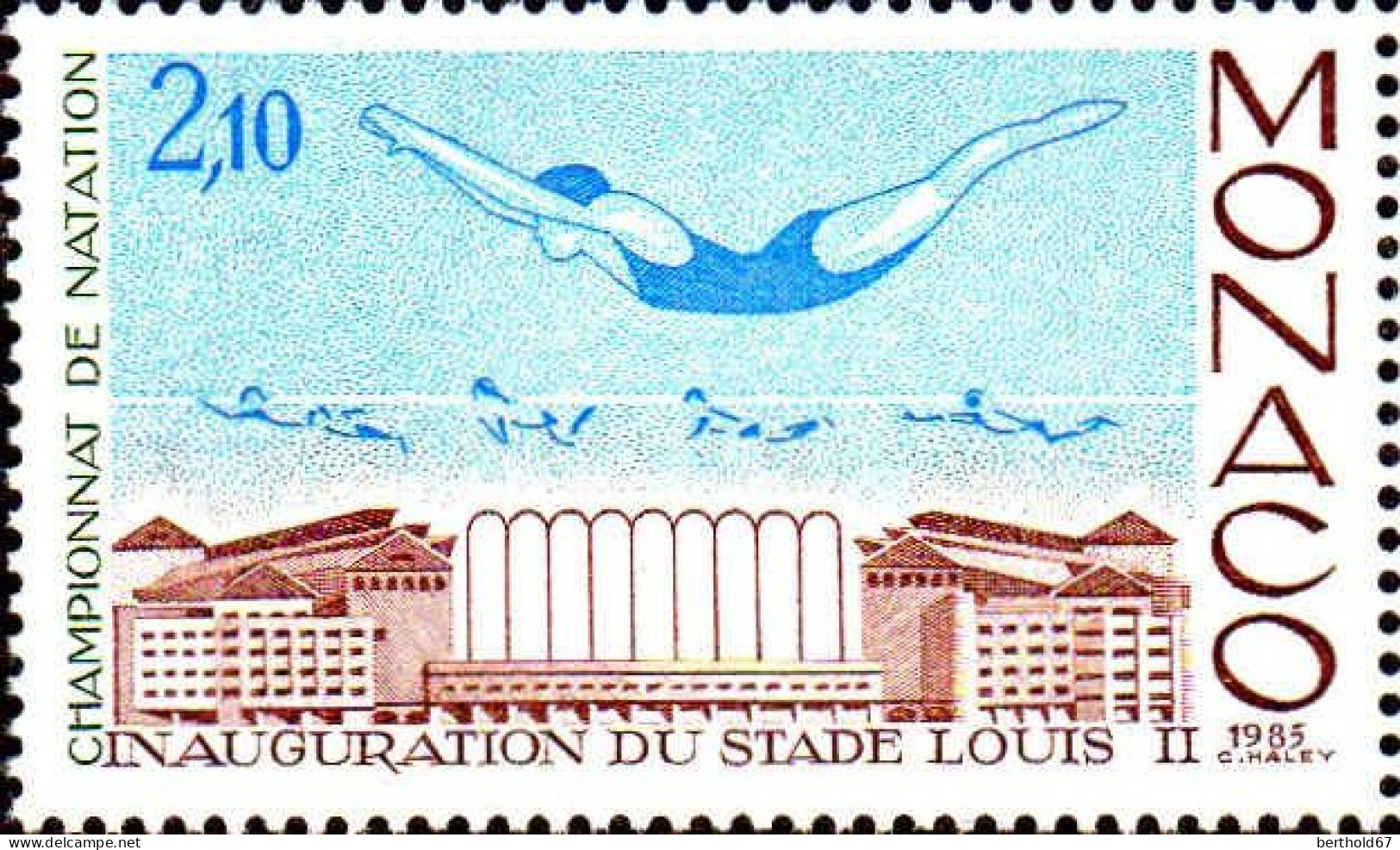 Monaco Poste N** Yv:1476 Mi:1698 Stade Louis II Natation - Unused Stamps