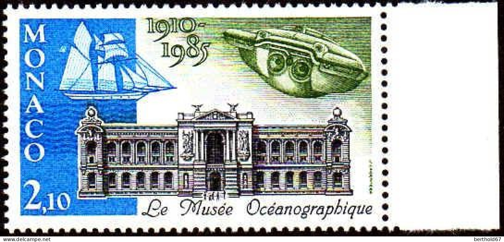 Monaco Poste N** Yv:1473 Mi:1695 Monaco Musée Océanographique Bord De Feuille - Unused Stamps