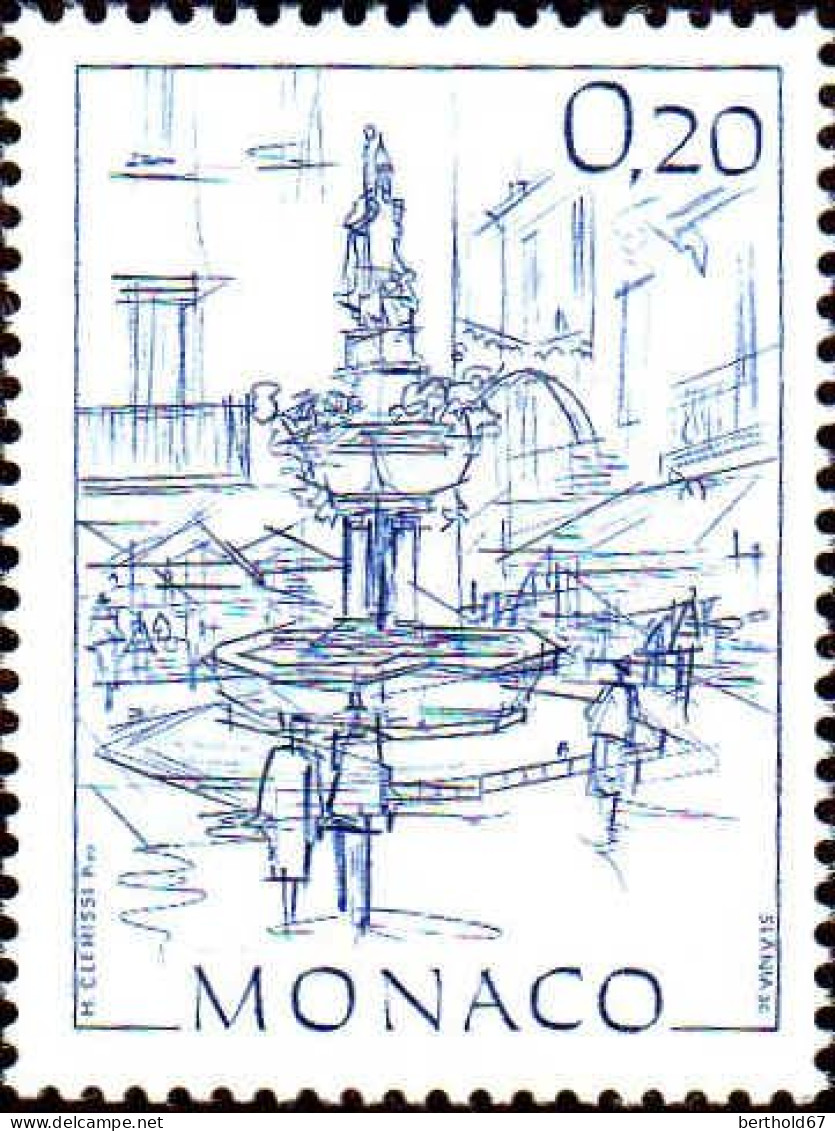 Monaco Poste N** Yv:1407 Mi:1637 Hubert Clerissi Place Saint-Nicolas - Unused Stamps