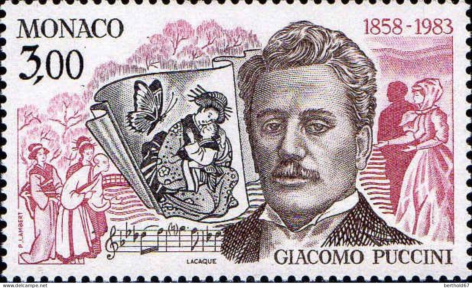 Monaco Poste N** Yv:1390 Mi:1594 Giacomo Puccini Compositeur - Ungebraucht