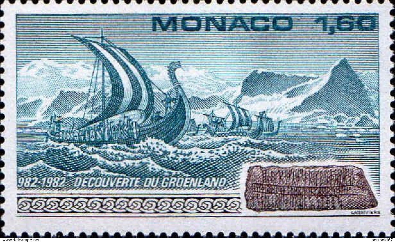 Monaco Poste N** Yv:1356 Mi:1565 Découverte Du Groenland - Ungebraucht