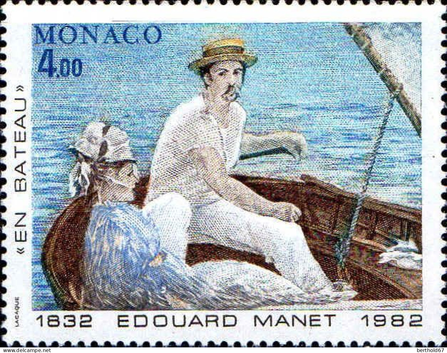 Monaco Poste N** Yv:1347 Mi:1556 Edouard Manet En Bateau - Unused Stamps