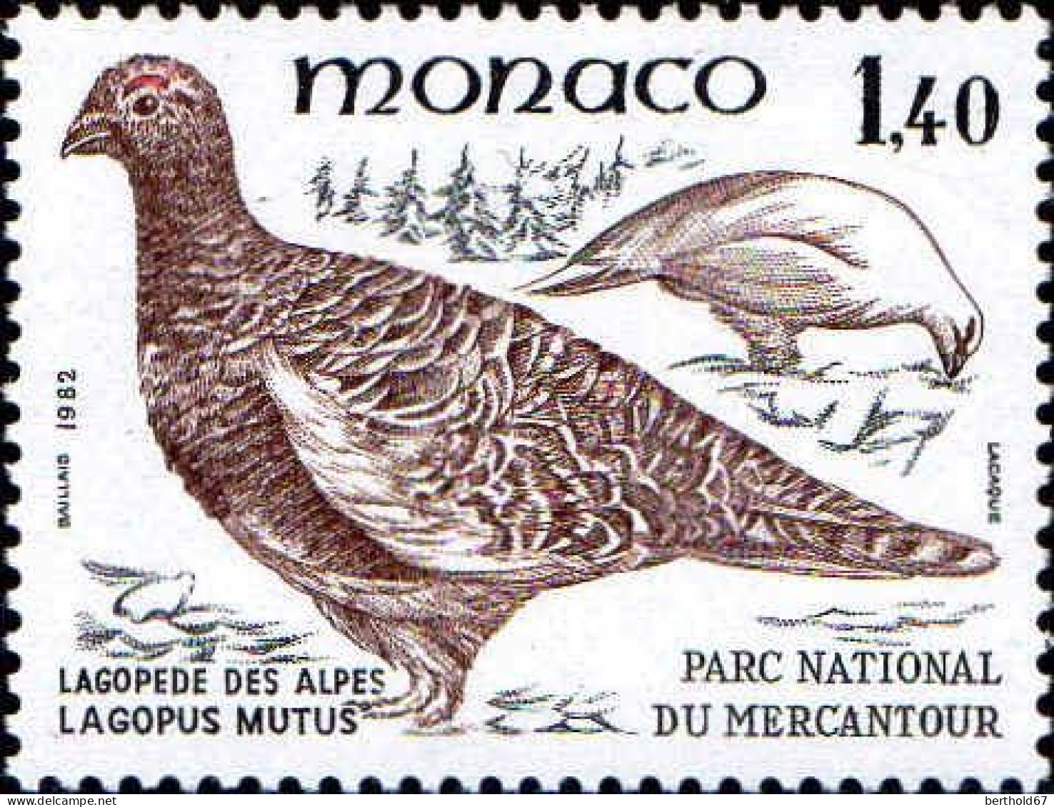 Monaco Poste N** Yv:1320 Mi:1524 Lagopus Mutus - Neufs